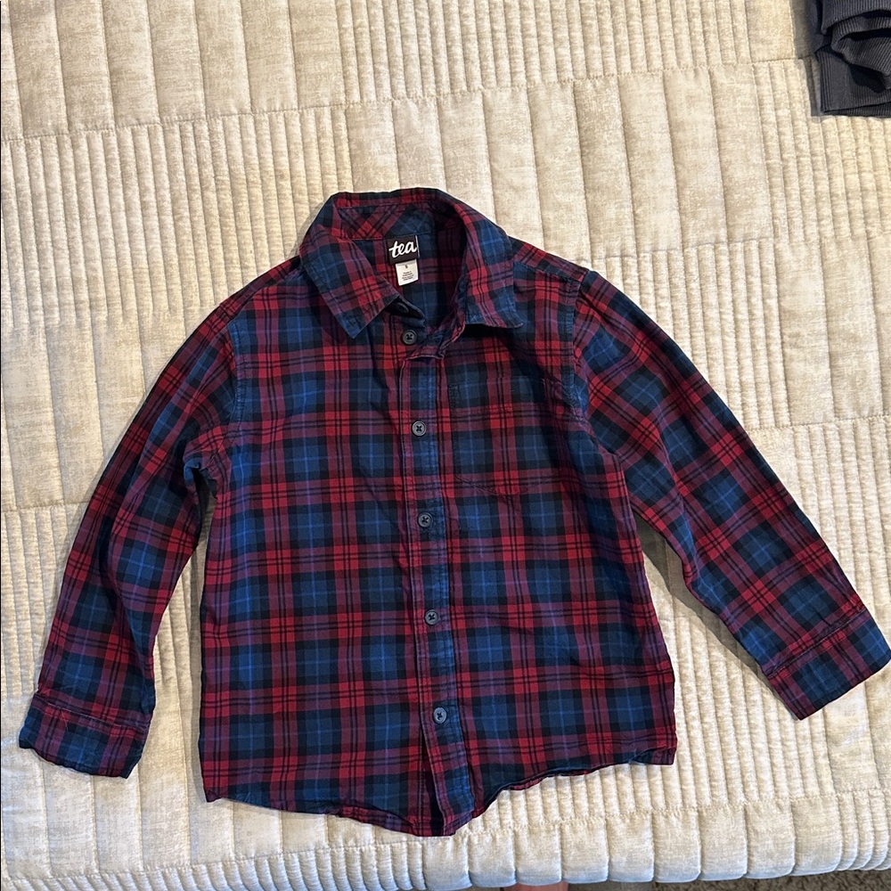 Tea Collection Red and Blue Plaid Shirt